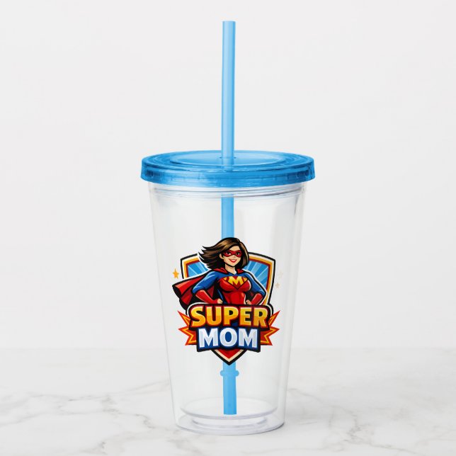 Super-Mama Acryltrinkbecher (Vorderseite)