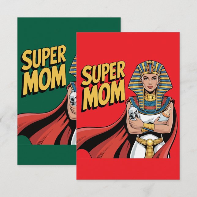 Super-Mama Ägyptische Königin Muttertag Dankeskarte (Vorne/Hinten)