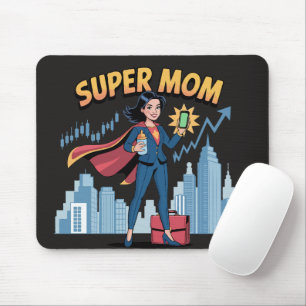 Super Mama Berufstätige Superheldin Comic-Art Mousepad