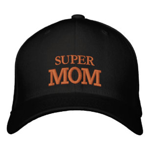 SUPER MAMA bestickt Baseballkappe gold / schwarz Bestickte Baseballkappe