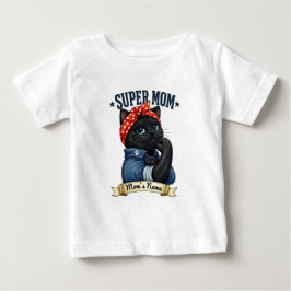 Super Mama Black Cat – Muttertagsshirt Baby T-shirt