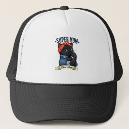 Super Mama Black Cat – Muttertagsshirt Truckerkappe