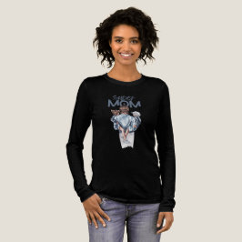 Super-Mama Blau Aquarell-Mutter-und-Kinder-Kunst Tri-Blend Shirt