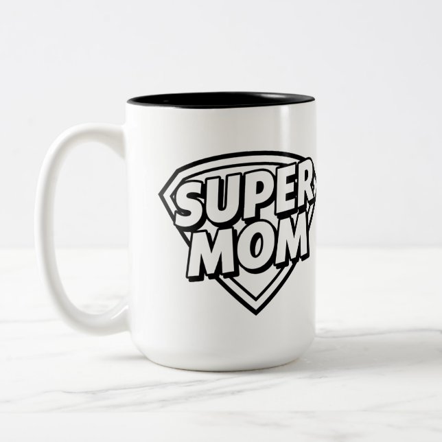 Super Mama Coffee Tasse mit Hero Design (Links)