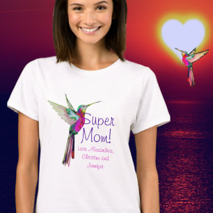 Super Mama Colorful Hummingbird Mother T - Shirt