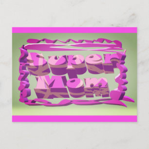 Super Mama Design für Mütter Tag und Geburtstag Postkarte