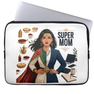 Super-Mama Doppelleben Profi und Traditionell Laptopschutzhülle