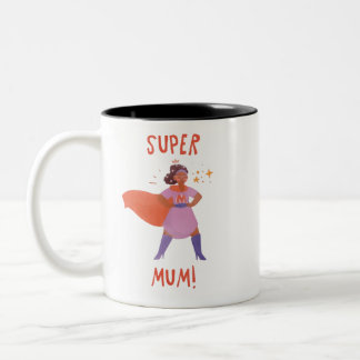 Super-Mama-ermutigender-Superheld-Mutter-Geschenk- Zweifarbige Tasse
