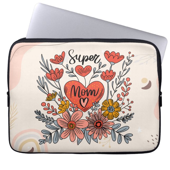 Super Mama Floral Electronics Bag Laptopschutzhülle (Vorderseite)