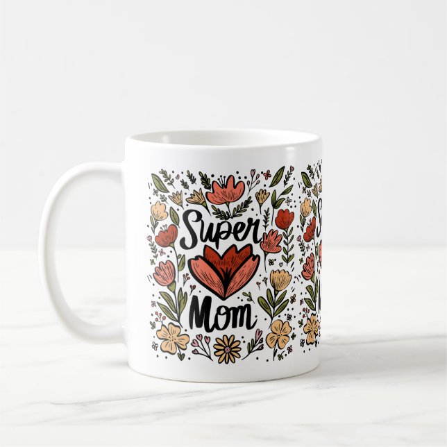 Super Mama Floral Tasse (Links)