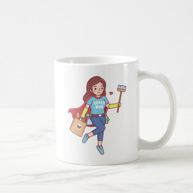 Super-Mama, Funny Mthers Day-Kaffee-Tasse Kaffeetasse (Rechts)