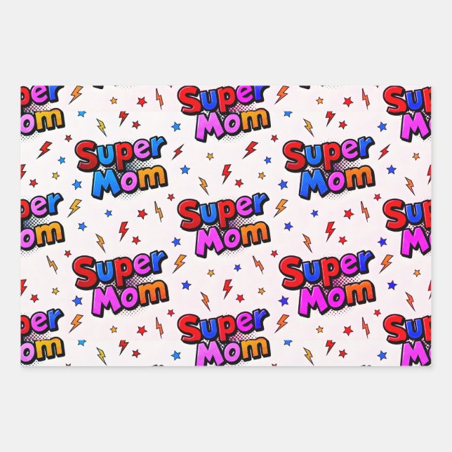 Super Mama Geschenkpapier Set (Vorderseite 3)