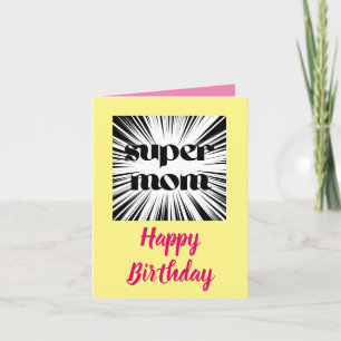 Super Mama Happy Birthday Card, Superhero Theme Karte