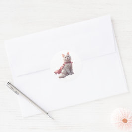 Super-Mama-Katzen-Held-Aufkleber – Süßes rosa Gesc Runder Aufkleber