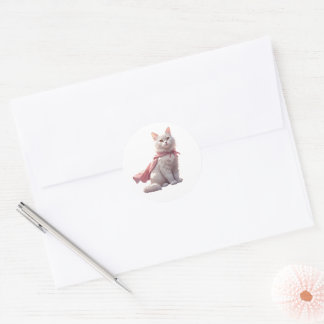Super-Mama-Katzen-Held-Aufkleber – Süßes rosa Gesc Runder Aufkleber