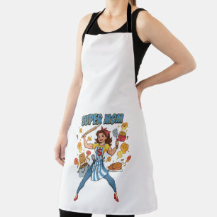 Super-Mama-Koch-Vintage-Cartoon-Bekleidung Schürze