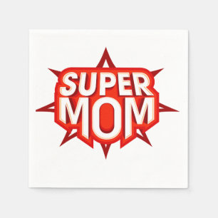 Super-Mama-Logo-Tücher Serviette