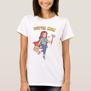 Super Mama mit Cape Funny Mthers Day T-Shirt