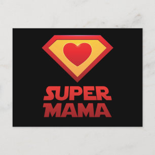 Super Mama Mom Mother Motherhood Mothers Day Mummy Postkarte