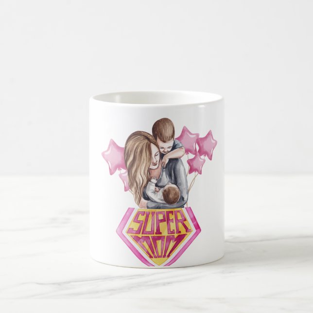 Super Mama, Mutter Tagesgeschenk Tasse, 11 oz Kaffeetasse (Mittel)
