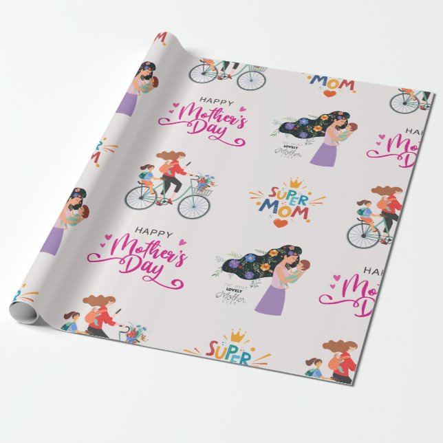 Super Mama | Muttertag Geschenkpapier (Ungerollt)
