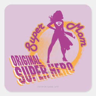 Super Mama Original Super Hero Quadratischer Aufkleber