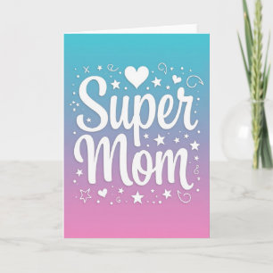 Super Mama Pastell-Himmel-Karte Karte