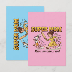 Super Mama raucht lustig Dankeskarte