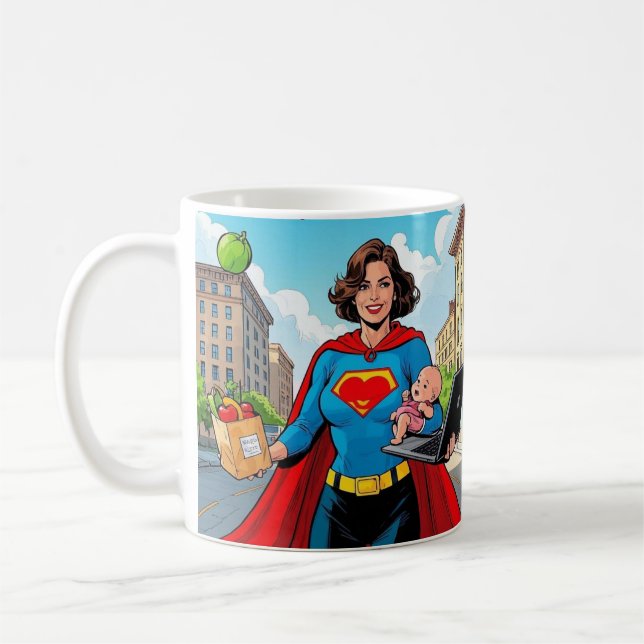 "Super Mama" Retro-Comic Kaffeetasse (Links)