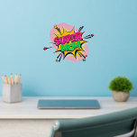 Super Mama Rosa Gelb, Pop Art 12" Wandaufkleber<br><div class="desc">Super Mama Great Pop Art Wall Decal - - Ändern Sie die Größe dieser Aufkleber durch Ändern der Decal Sheet - 4 Größen - von 12" x 12" auf 36" x 36" - Diese sind auf einem transparenten Hintergrund gedruckt, aber Sie können auf einen halbtransparenten oder vollständig weißen Hintergrund wechseln...</div>