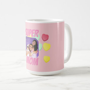 Super Mama Rosa und farbenfrohe Herzen   Muttertag Kaffeetasse