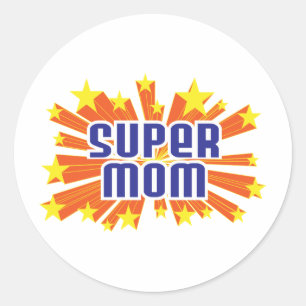 Super-Mama Runder Aufkleber