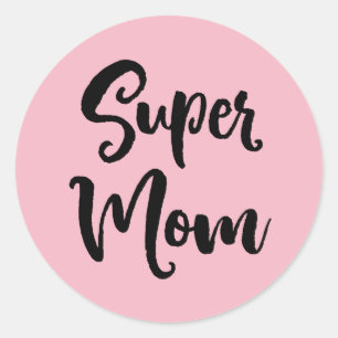 Super-Mama Runder Aufkleber