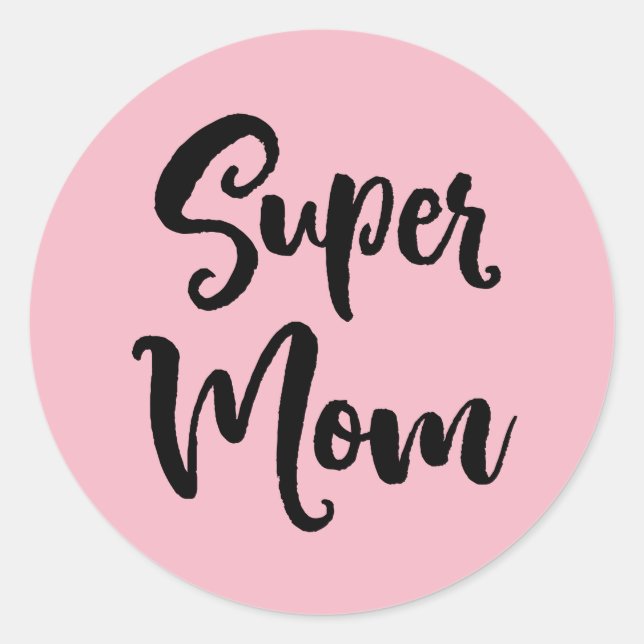 Super Mama Serif Runder Aufkleber (Vorderseite)