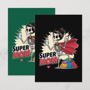 Super-Mama-Skelett Retro Lustiger Muttertag Dankeskarte