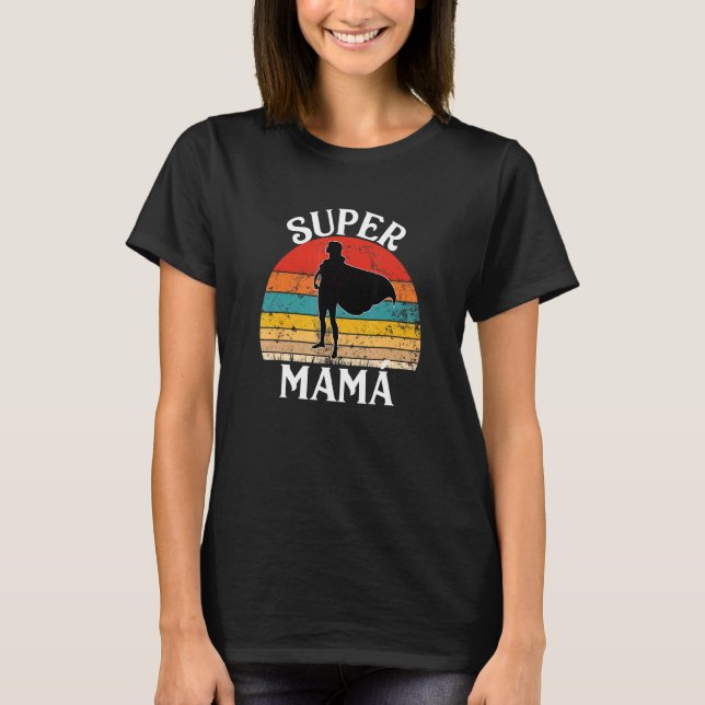 Super Mama Spanische Mutter Frau Heldin Mit Cape T-Shirt (Vorderseite)