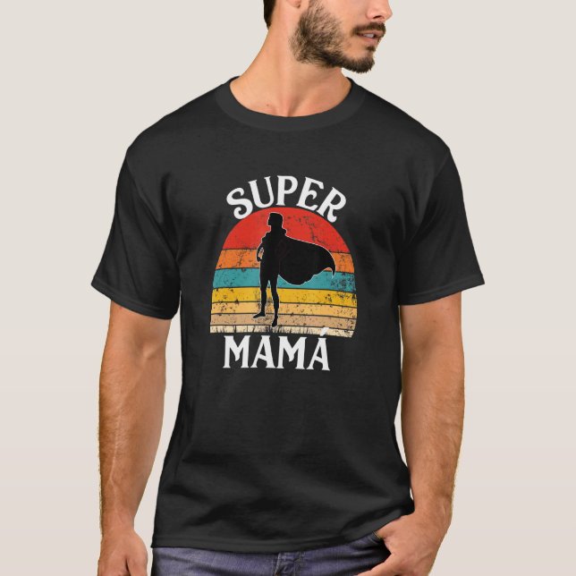 Super Mama Spanische Mutter Frau Heldin Mit Cape T-Shirt (Vorderseite)
