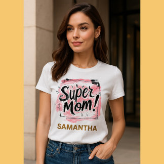 Super-Mama-Wasserfarbe & Skizze – Bestes Muttertag T-Shirt