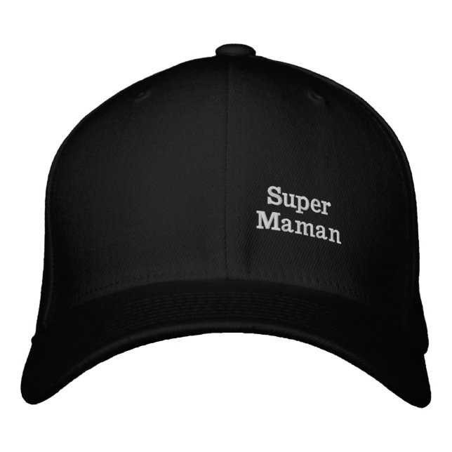 Super Maman Bestickte Baseballkappe (Vorderseite)