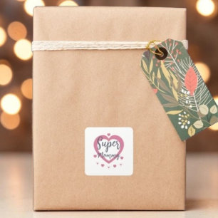 Super Mami Personalisierter Beste Mama Geschenk Au Quadratischer Aufkleber