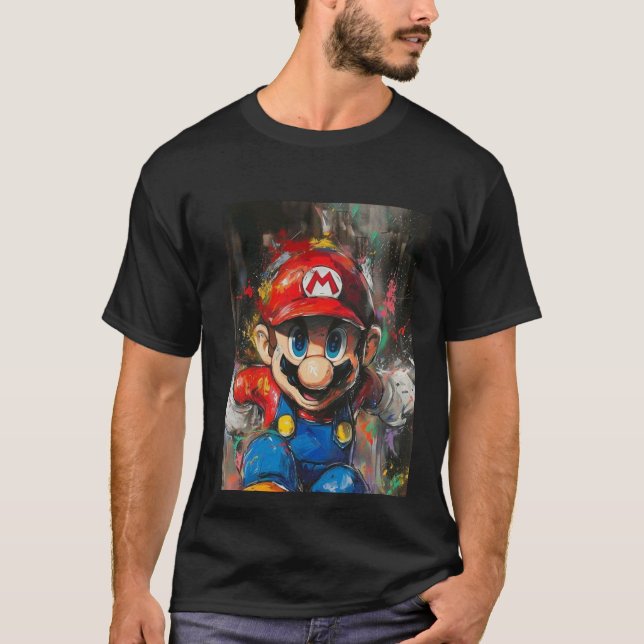 "Super Mario Logo Black Shirt" T-Shirt (Vorderseite)