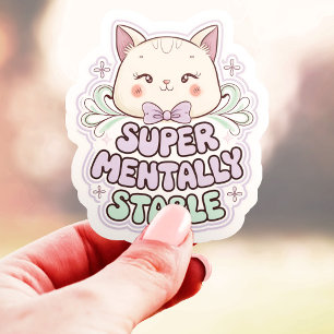 Super mentales stabilies niedliches Katzen-Vinyl Aufkleber