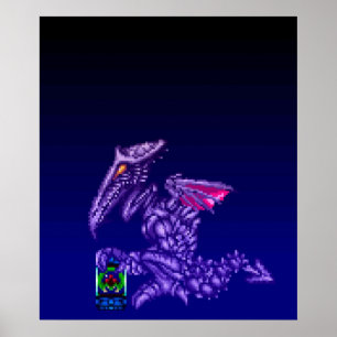Super Metroid Ridley SNES Poster