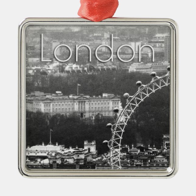 Super! Millennium Wheel" Silbernes Ornament (Vorne)