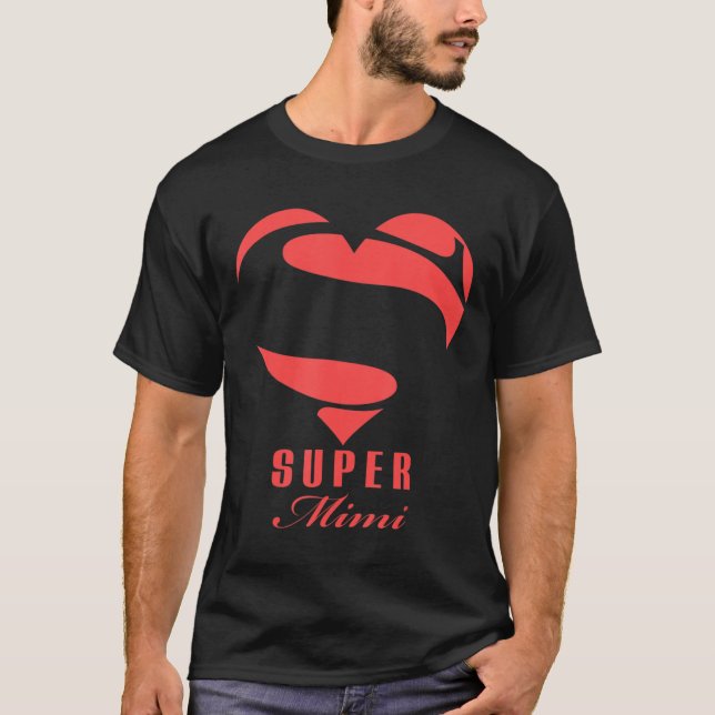 Super Mimi Superhero T Shirt Geschenk Mutter Vater (Vorderseite)