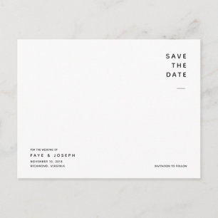 Super Minimalistische Save the Date Postkarte