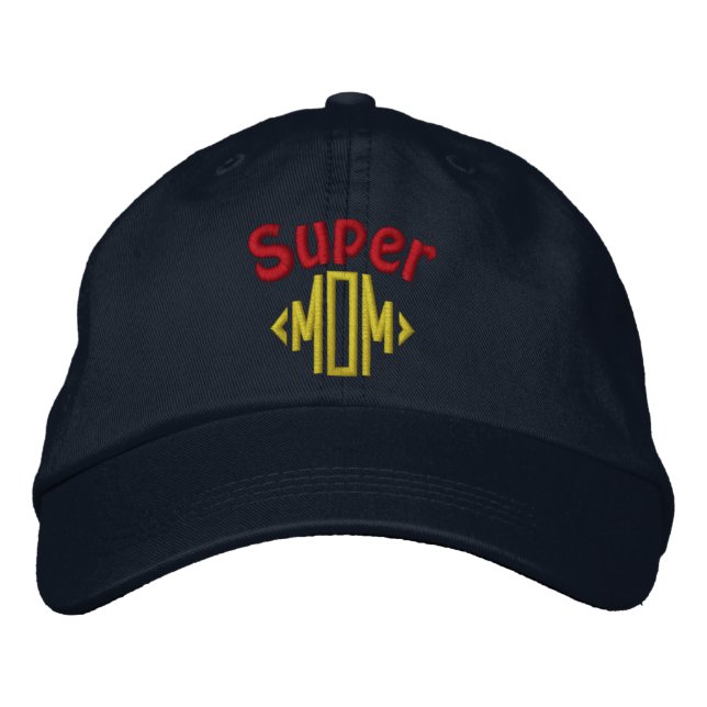 Super MOM Bestickte Baseballkappe (Vorderseite)