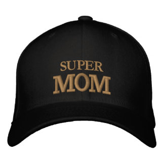 SUPER MOM bestickte Baseballkappe gold / schwarz