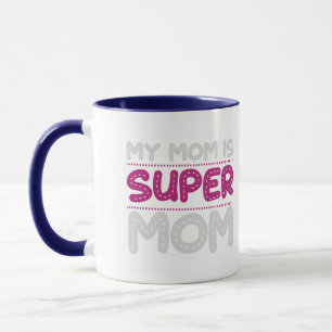 Super Mom gepunktete Typografie Blau Zweifarbig Ka Tasse