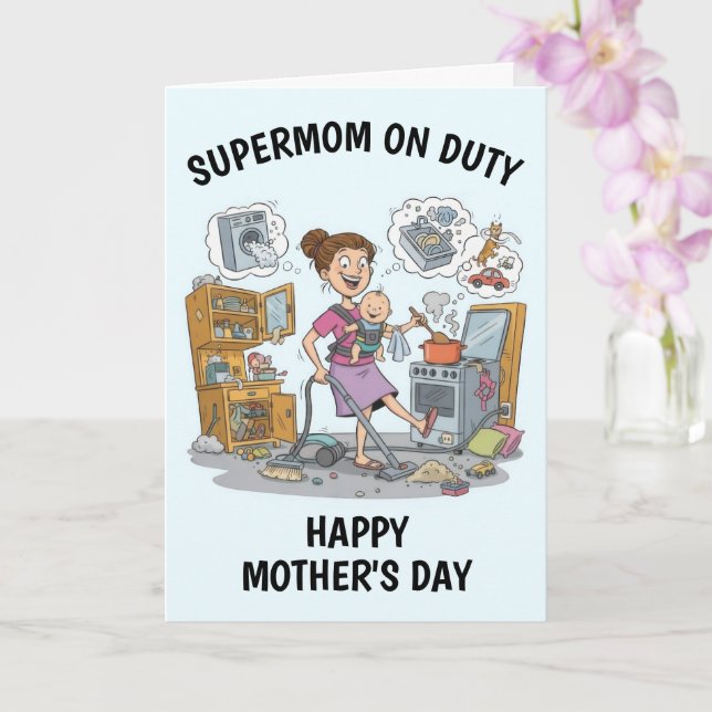 Super Mom Mother's Day Card Karte (Orchidee)